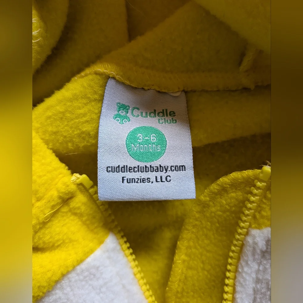 CuddleClub Baby Fleece Yellow Duck Bunting Costume 3-6m One Piece